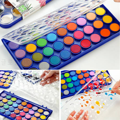 16 Colors Solid Watercolor Paint Set With Water Brush Pen Foldable Travel Water Color Pigment For Draw Drawing Toy