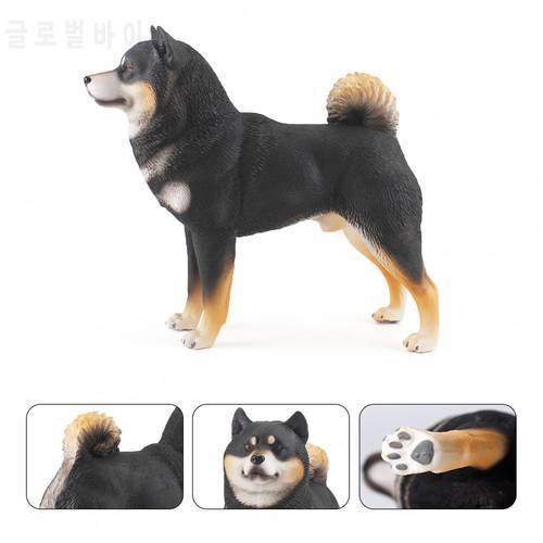 Shiba Inu Statue Long-lasting Black Realistic Wear-resistant Dog Shiba Inu Model Shiba Inu Figurine for Dog Lover