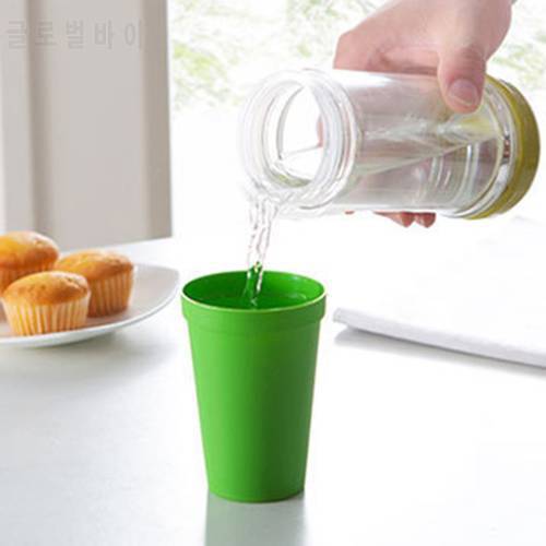 7Pcs Eco-friendly BPA-Free Camping Cup Unbreakable Juice/Water/Milk Drinking Cup Portable Picnic Mug Rainbow Cup D08C