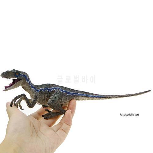 Blue Velociraptor Dinosaur Action Figure Animal Model Toy Collector