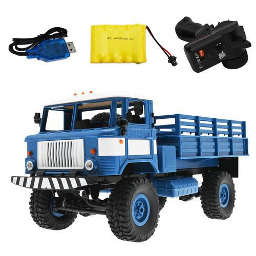 WPL B-24 Remote Control Military Truck DIY Off-Road 4WD RC Car 4 Wheel Buggy Drive Climbing GAZ-66 Vehicle for Birthday Gift Toy