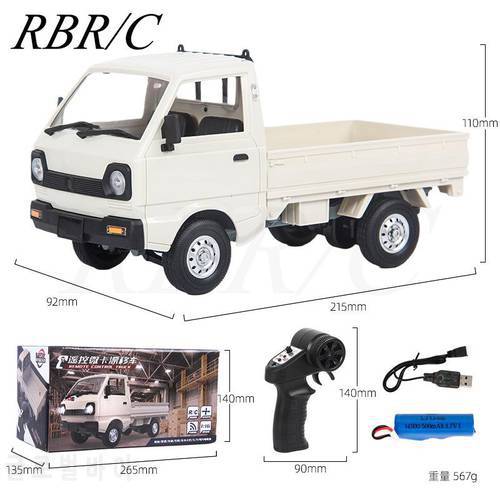 RBR/C 1:16 WPL D12 RC Car Mini Full-Scale Rear Drive Straight Bridge Climbing Drift Off-Road Remote Control Truck Toys For Boys