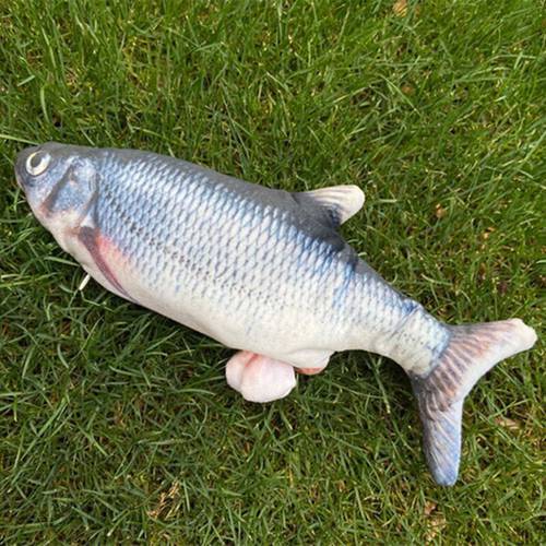 Flopping Fish Moving Fish Plush Toy With Light and Sound Realistic Flopping Fish Wiggle Fish Toys Motion Kitten Toy Decoration