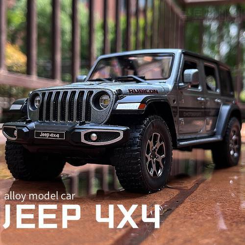 1/22 Alloy Wrangler Pickup Off-road Model Car Simulation Sound Light Diecast Metal Collection For Boy Gift Toy Vehicle