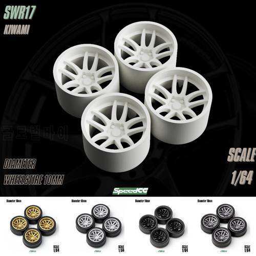 SpeedCG 1/64 ABS Wheels with Rubber Tire Type K Modified Parts Diameter 10mm For Model Car Racing Vehicle Toy Hotwheels Tomica