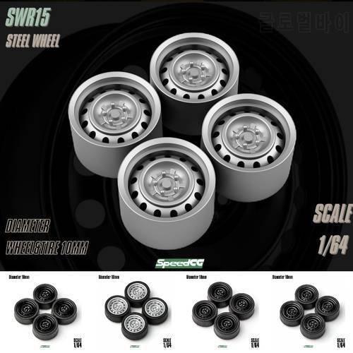 SpeedCG 1/64 ABS Wheels with Rubber Tire Type N Modified Part Diameter 10/11mm For Model Car Racing Vehicle Toy Hotwheels Tomica