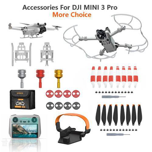 For DJI Mini 3 Pro Propeller Holder Guard Film Glasses Landing Gear Joysticker Motor Cover For DJI Mini 3 Drone Accessories