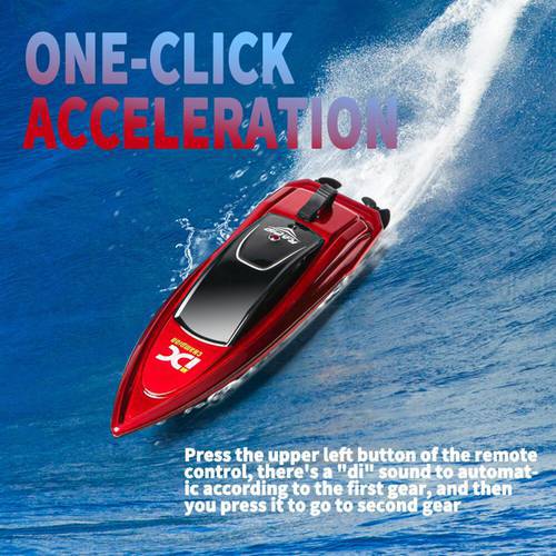 Mini RC Boat 5km/h Radio Remote Controlled High Speed Ship with LED Light Palm Boat Summer Water Toy Pool Toys Models Gifts