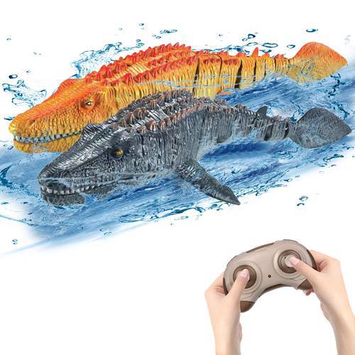 Remote Control Boats for Pools and Lakes RC Mosasaurus Boats, Rechargeable Battery 2.4GHz Marine Life Racing Boat Gift Toy