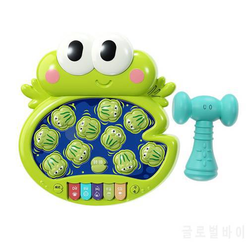 Frog Hit Hamster Percussion Game Machine Toy Frog Percussion Electronic Piano With Light Music Parent-child Interactive Toy