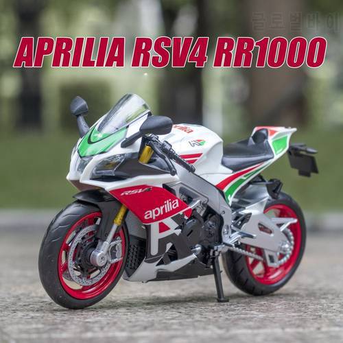 1/12 Die Cast Aprilia RSV4 RR1000 Alloy Motorcycle Model Car Autobike Shork-Absorber Off Road Autocycle Toy Gift Collection