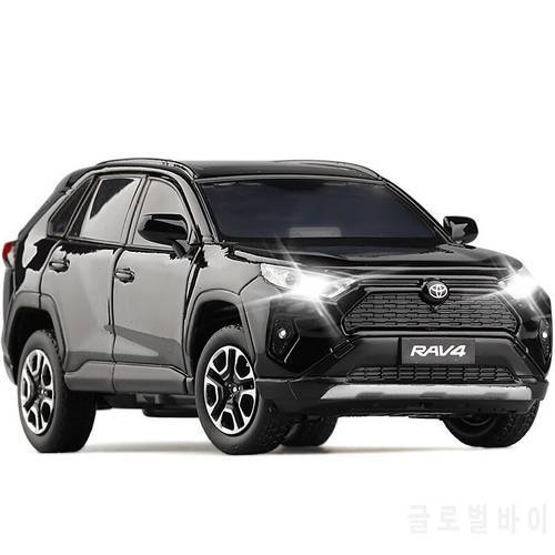 New Arrival 1:32 Toyota RAV4 SUV Diecasts & Toy Vehicles Metal Car Model With Sound Light Collection Car Toys Gift V342