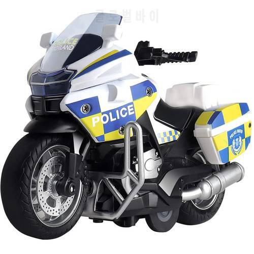 Police Die Cast Vehicles Collectible LIGHTMotorcycle Model Toys Alloy Simulation Locomotive Metal Car Racing Boy Toy Car Gift