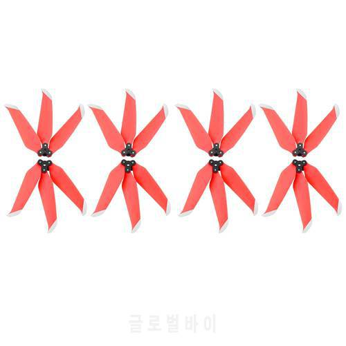 4 Pairs Quick Release Three-Blade Propeller Low Noise Propeller for DJI Mavic Air 2/AIR 2S Drone Accessories,Red