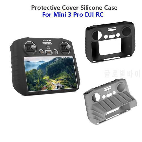 Silicone Cover For DJI RC DJI Mini 3 Pro Remote Control Protector Case w Sun Hood Strap Lanyard Controller Drone Accessories