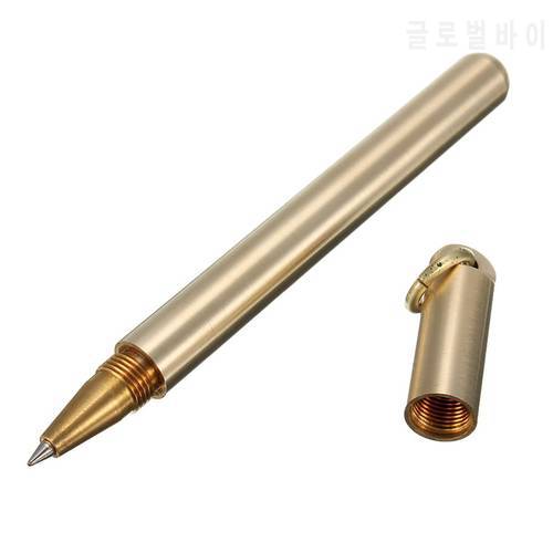 1pcs Outdoor Camping EDC Retro Brass Pen Pure Brass Metal Pen By Hand The Tactical Pen Copper Gift Pen Self Defense Wholesale