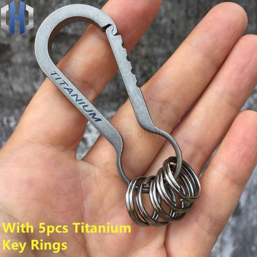 Titanium Alloy Key Chain Car Key Ring Men And Women Simple Personality Creative Pendant Light Outdoor EDC Hanging