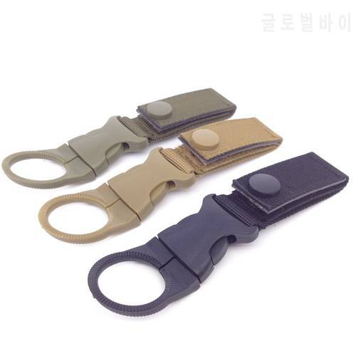Outdoor Tactical Nylon Webbing Strap Buckle Hook Water Bottle Holder Clip Carabiner EDC Key Chain Ring Camping Hiking