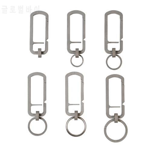 Anti-lost Unibody Heavy Duty Pure TC4 Titanium Alloy Car Keychain Key Ring Holder Quick Release Carabiner Hanging Hook Belt Clip