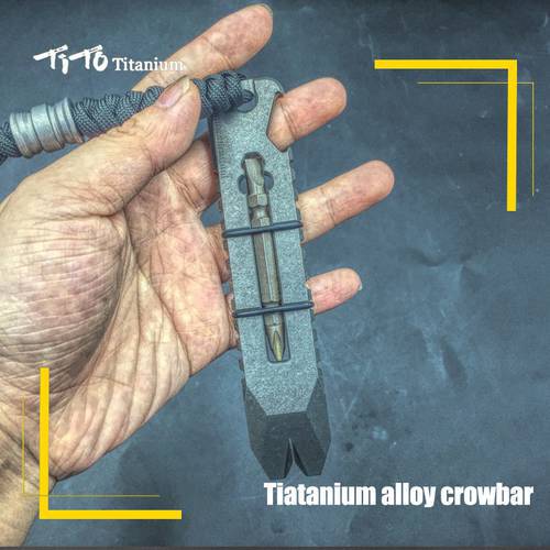 TiTo Outdoor Crowbar TC21 Titanium Alloy Tactical EDC Bottle Opener Portable Multifunction Tool Men&39s Creative Gifts