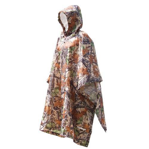 TOMSHOO Multifunctional Rain Poncho Cover with Hood Hiking Cycling Rain Cover Poncho Coat Outdoor Tool Camping Tent Mat