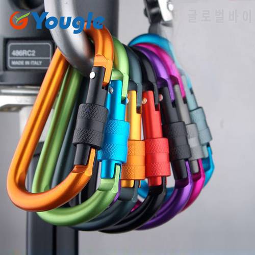 YOUGLE Aluminum D-ring Snap Spring Hook Carabiner Lock Clip Keychain Backpack hanging buckle outdoor tools