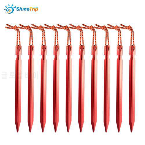 10pcs 18cm Tent Pegs Aluminum AlloyTent Stake with Rope Tent Nail Peg Tent Accessories Equipment Outdoor Tool