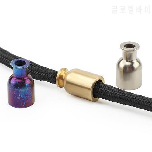 1pcs Titanium Alloy Knife Beads Paracord Umbrella Rope Cord Outdoor Knife EDC Lanyard Brass Gadgets Pendant
