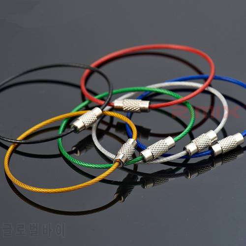 10Pcs/lot Colorful Carabiner Key Chain Camping Buckle Hook Clip Stainless Steel Wire Key Ring Outdoor Small Tool