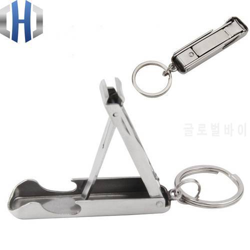 Portable Ultra-thin Nail Clippers Nail Clippers With Bottle Opener Two-in-one Nail Clippers Keychain EDC Tools