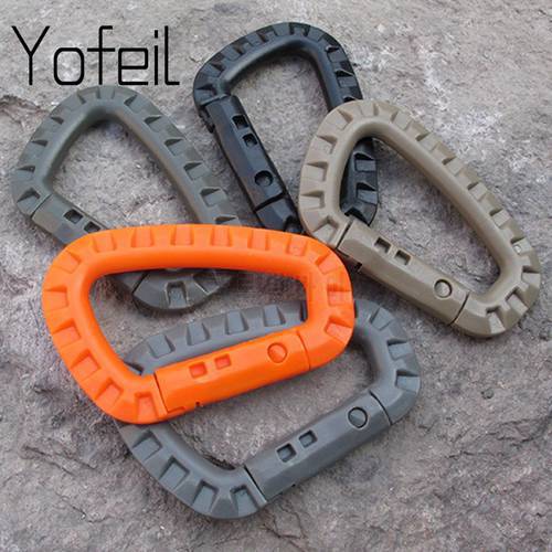 5pcs ITW Medium Tactical Outdoor Carabiner Hook Backpack Molle System D Buckle Military Outdoor Bag Camping Climbing Accessories