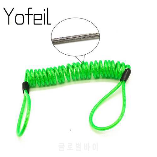 ShineTrip 1.5m Cable Lanyard Spring Coil Wire Rope Motorcycle Motorbike Disc Lock Spring Minder Reminder Cable Steel Wire Rope