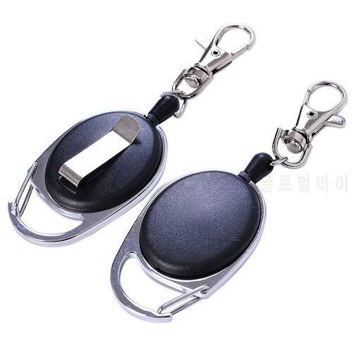 2 Pieces/lot Retractable Reel Recoil Pull Key Ring Chain Nylon Wire Belt Clip Ski Pass ID Card Badge Key Holder with Quick Snap