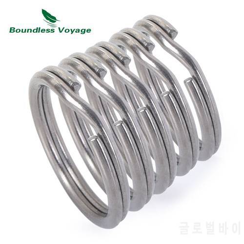 Boundless Voyage Titanium Key Rings Key Chain Split Ring Keyring Round for Cutlery Whistle Compass Outdoor Tools 5-10-20 pcs