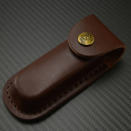 Scabbard Knife Cover Leather Swiss Army Knife Folding Knife First Layer Cowhide Knife Cover Leather Scabbard Folding KnifeSheath