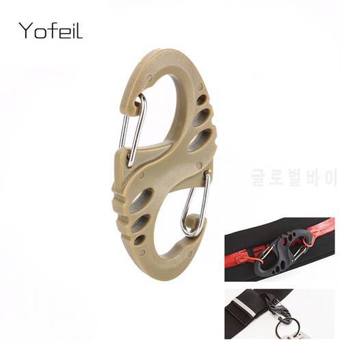 10Pcs/Lot S Type Backpack Clasps Climbing Carabiners EDC Keychain Camping Bottle Hooks Paracord Tactical Survival Gear Wholesale