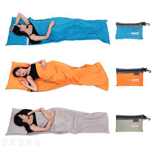 Camping Sleeping Bag Liner Single Sleeping Bag Polyester Pongee Sleeping Bag Travel Outdoor Sleep Bag 75*210CM with Pack