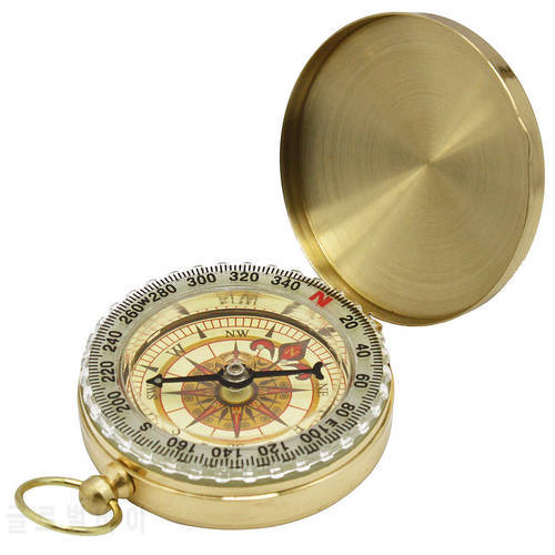 Camping clamshell compass with luminous pocket watch compass portable outdoor multi-function metal measuring ruler tool
