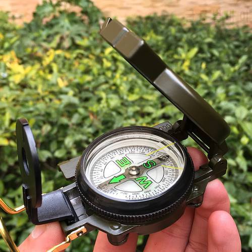 Askco Portable Army Green Folding Lens Compass Metal Military Marching Lensatic Camping Compass New Hot selling