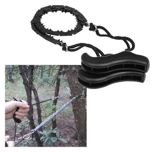 Folding Chain Saw Jagged Chainsaw Manual Steel Wire Saw Hand Camping Hiking Hunting Emergency Survival Wire Saw Outdoor Tool