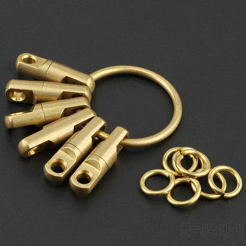 1set /lot Vintage Brass Double Rotation Key Ring Outdoor Small Tool EDC Key Rotating Ring
