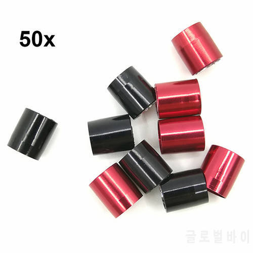 50pcs/lot Archery Arrow Explosion Proof Ring Aluminium Protective Sleeve Tail for 7.6mm Out Diameter Arrow Shaft Ring Black Red