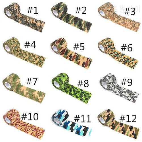 5pcs/lot Multi-functional Tape Non-woven Self-adhesive Camouflage Wrap Hunting Cycling Waterproof Non-Slip Camo Stealth Tape