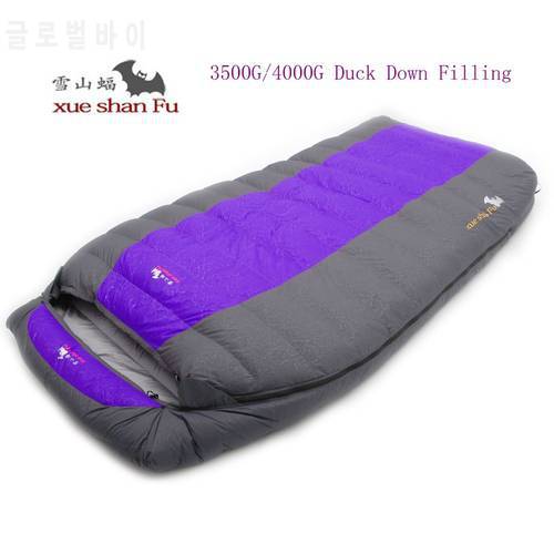 High Quality Double Person 3500g/4000g Duck Down Filling Comfortable Camping Sleeping Bag