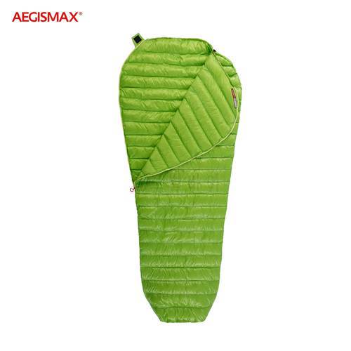 AEGISMAX Outdoor Urltra-Light Goose Down Sleeping Bag Three-Season Down Sleeping Bag Mummy Down Sleeping Bag Green