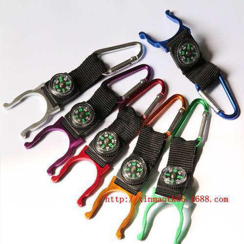 By DHL 500pcs Mini Compass With Carabiner Mini Compass Colors Random Camping Hiking Tools Hanging Ring Type