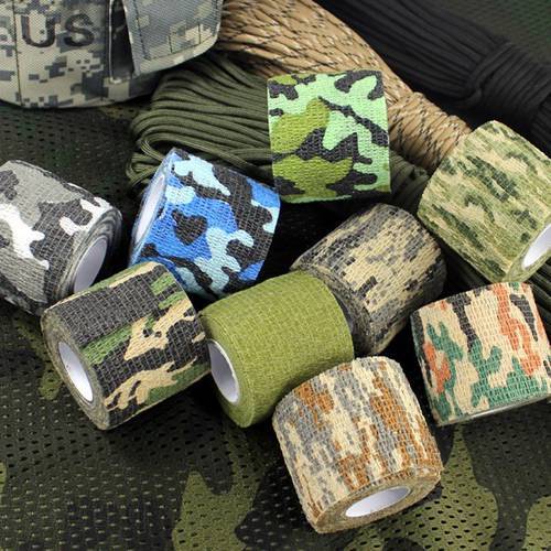 Army Equipment Camo Tape 2.5cmx4.5m Outdoor Survival Tools For Camping Hunting Camouflage Waterproof Durable Stealth Tape