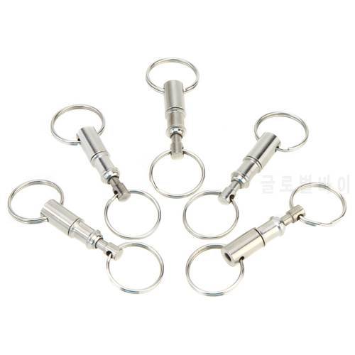 5Pcs Key Chain Quick Release Key Removable Handy Keyring Detachable Keychain Key Holder with Two Split Rings Outdoor Tool