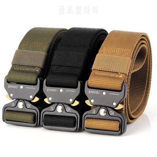 Military Tactical Belt Nylon Adjustable Outdoor Hiking Hunting Waist Belts Camping Combat Buckle Belts Tool Camping Equipment