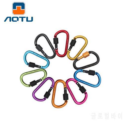 4pcs/Lot 7.8cm D Shape Buckle Assorted Colors Aluminum Carabiner Clip Small Keychain Hook For Camping Fishing Hiking Traveling